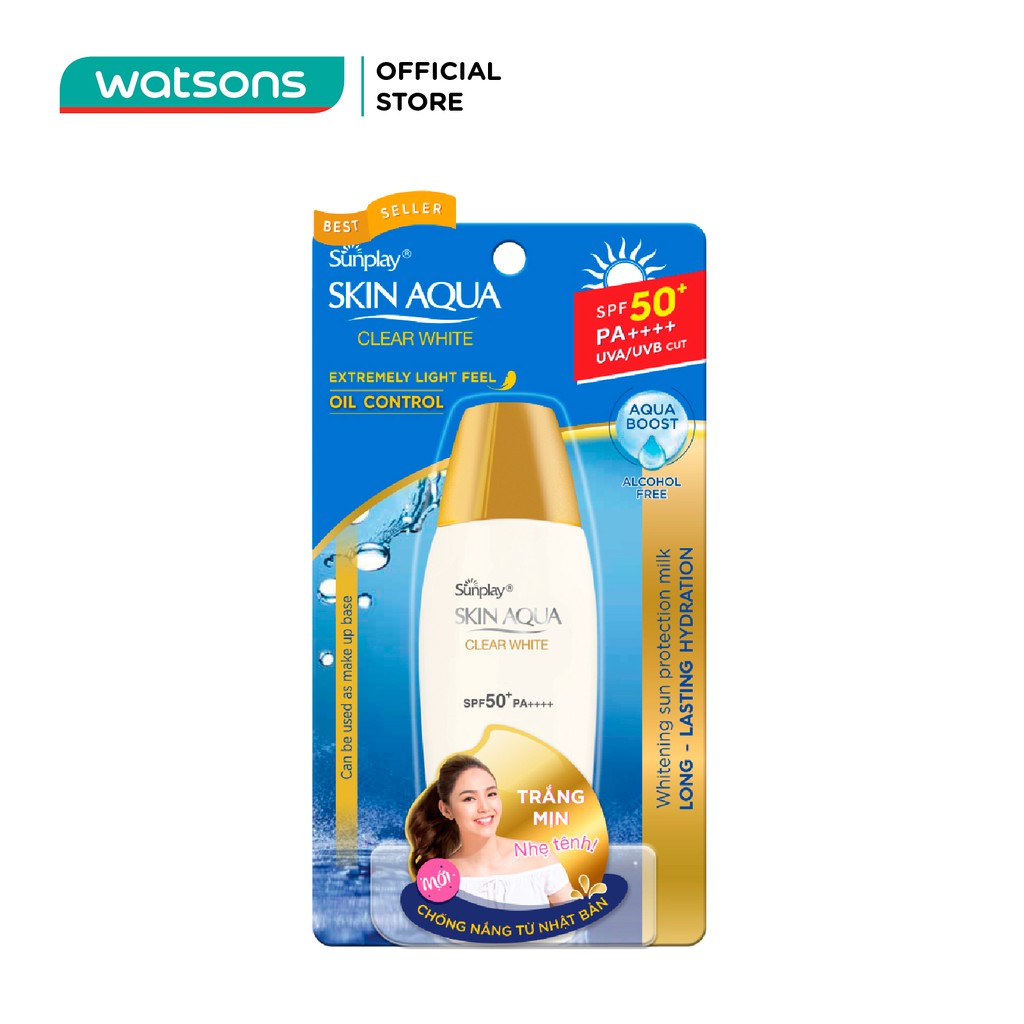 Sữa Chống Nắng Dưỡng Da Trắng Mịn Tối Ưu Sunplay Skin Aqua Clear White SPF50+ 55g