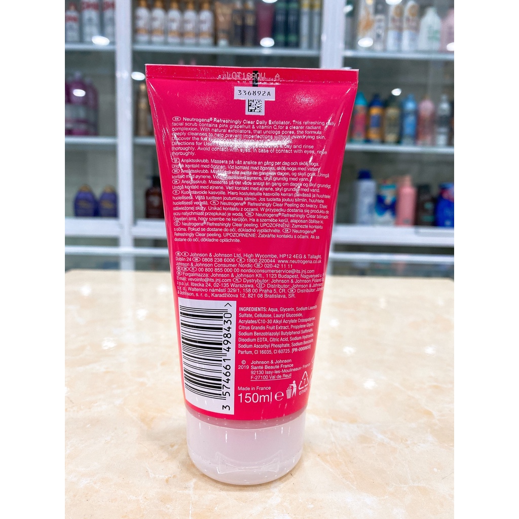 Sữa Rửa Mặt NEUTROGENA Sạch Sâu Giảm Mụn Tẩy Da Chết Pháp 150ml