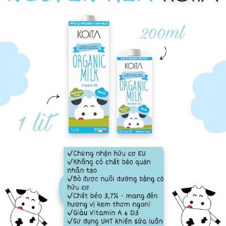 Sữa bò hữu cơ Koita dâu 200ml