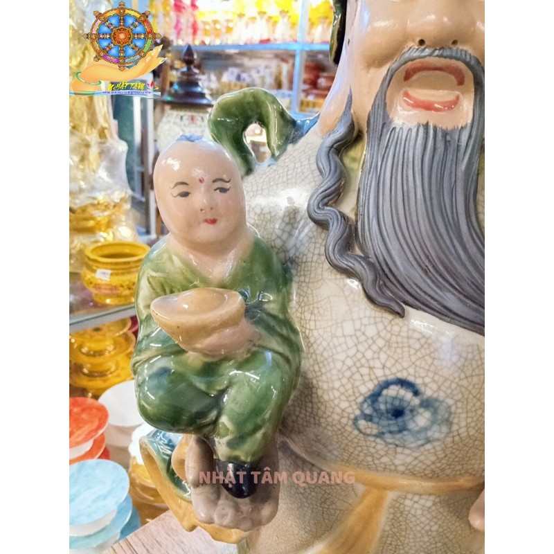 Tượng Tam Đa Phúc Lộc Thọ men rạn sứ Bát Tràng