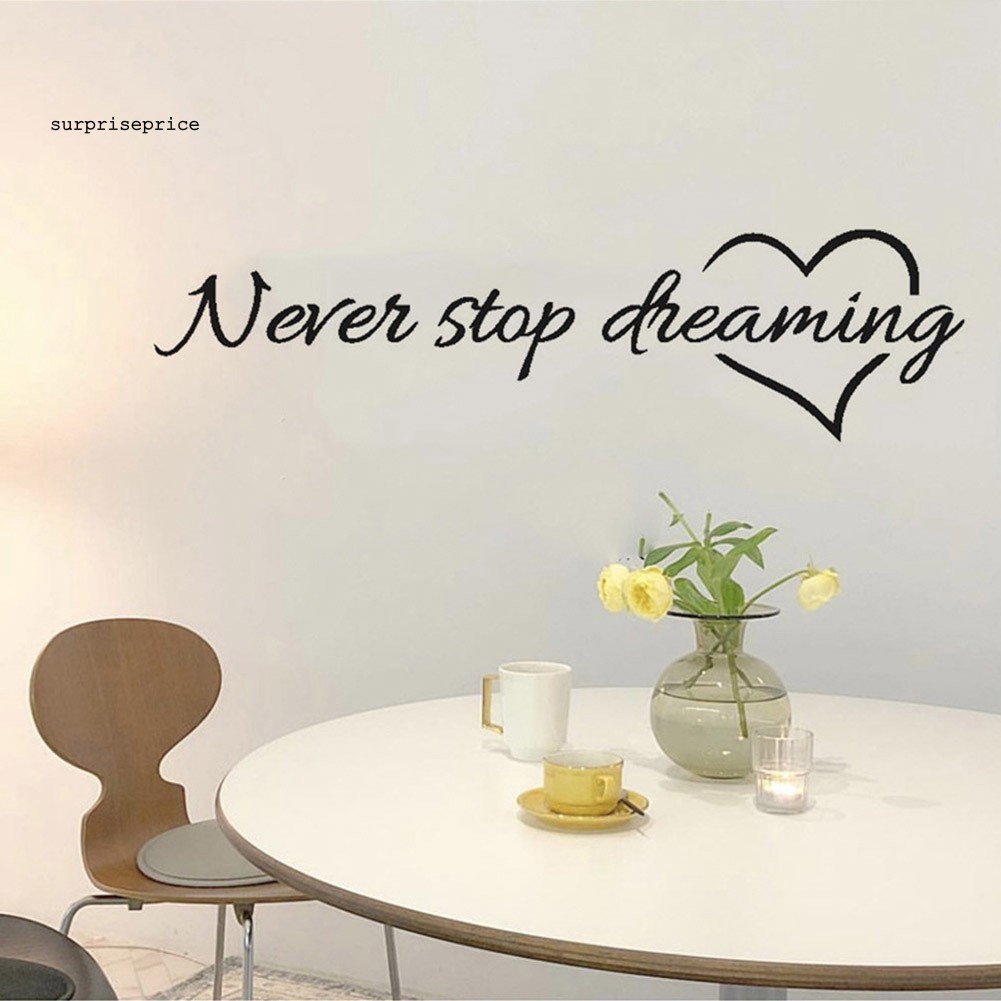 Nhãn dán tường chữ &quot;Never Stop Dreaming&quot;