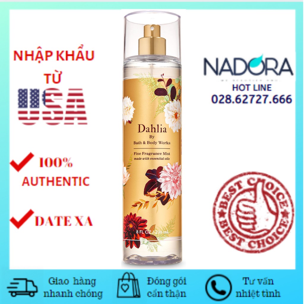 Xịt Thơm Toàn Thân Bath & Body Works Body Mist - Dahlia (236ml)