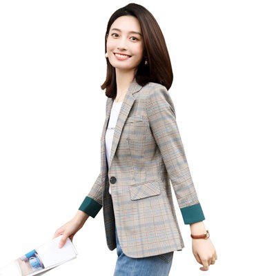 Áo khoác blazer kẻ sọc đỏ Áo khoác nữ mùa xuân và mùa thu kiểu hàn quốc mẫu mới 2020 Phong Cách Cổ Điển Anh khí phù hợp 