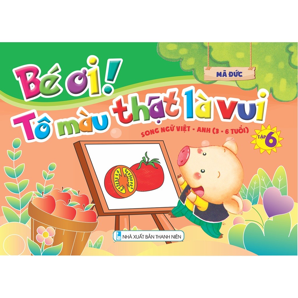 Sách - Bé ơi tô màu thật là vui - Song ngữ Việt Anh tập 6 [NDBOOKS]