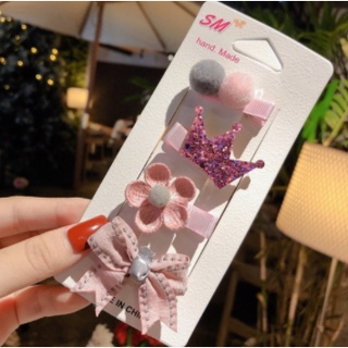 sét 4 kẹp tóc siêu xinh, đáng yêu cho bé