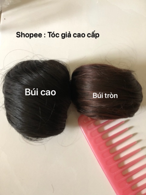 Tóc giả búi cao có dây rút, đẹp tự nhiên, kèm ảnh thật.