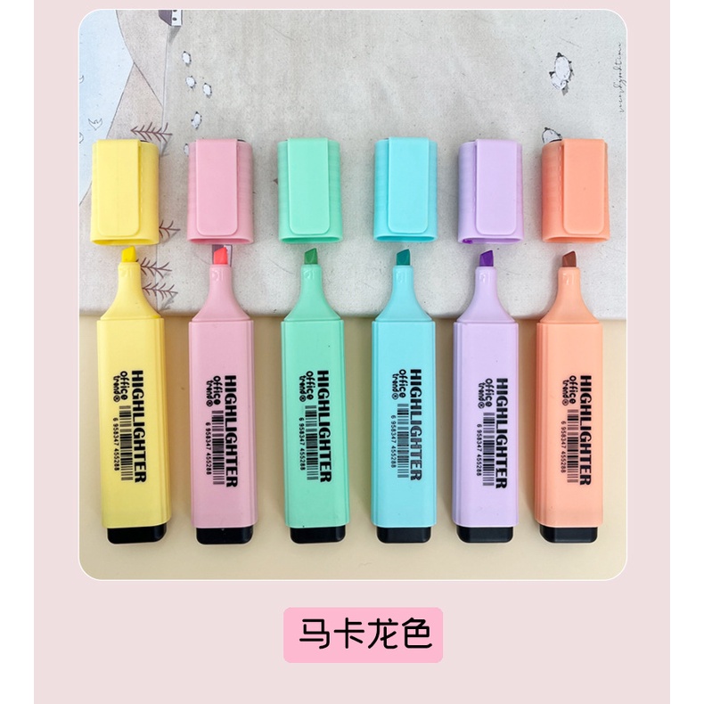 Bút highlight Bút đánh dấu highlight dạ quang 12 màu lựa chọn Màu Sắc Macaron Dành Cho Học Sinh