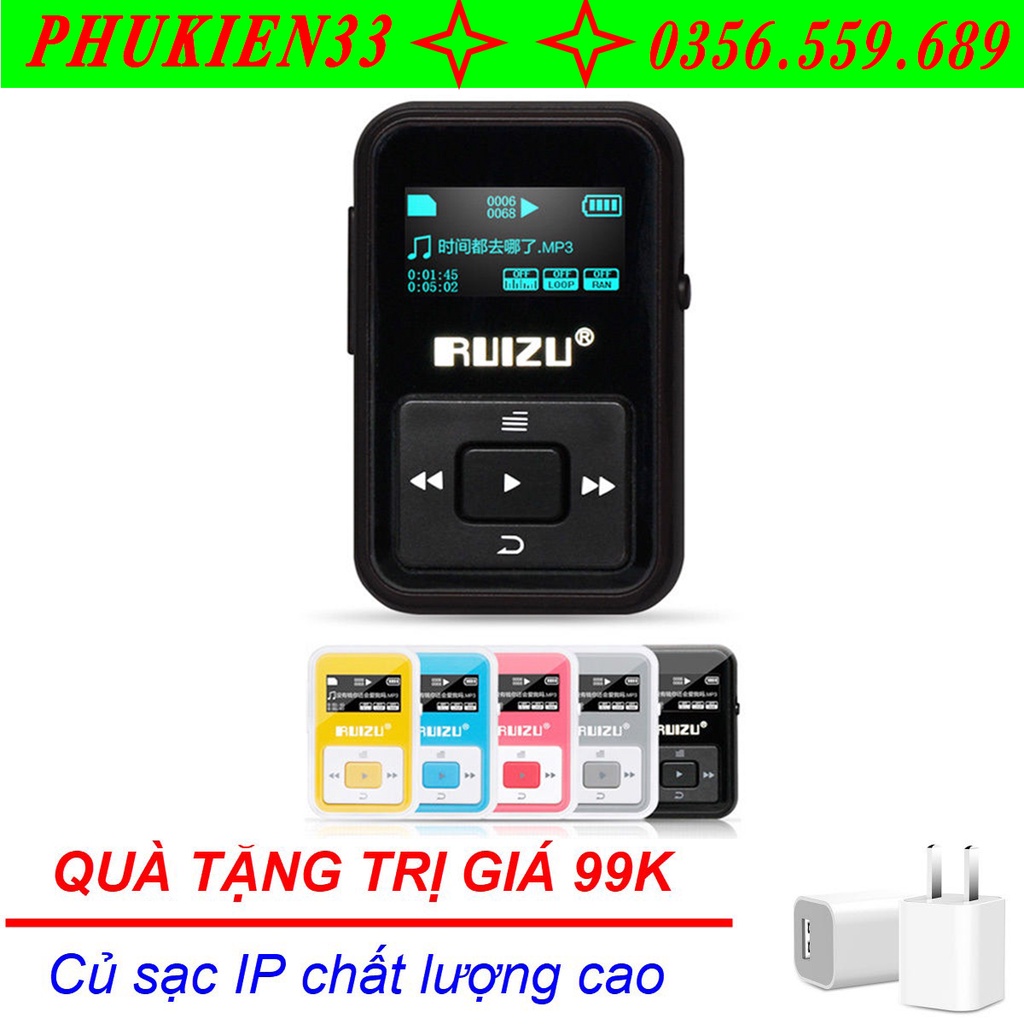 (Quà tặng 99k) Máy nghe nhạc thể thao Ruizu X12 Hàng chính hãng