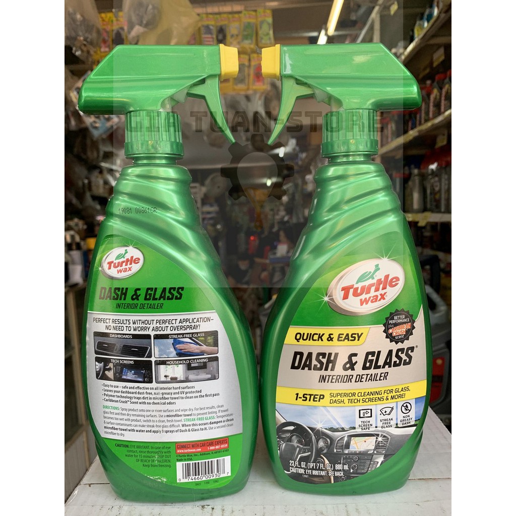 NƯỚC VỆ SINH VÀ LÀM BÓNG KÍNH 🐢CON RÙA🐢 DASH & GLASS 680 ML CỦA TURTLE WAX