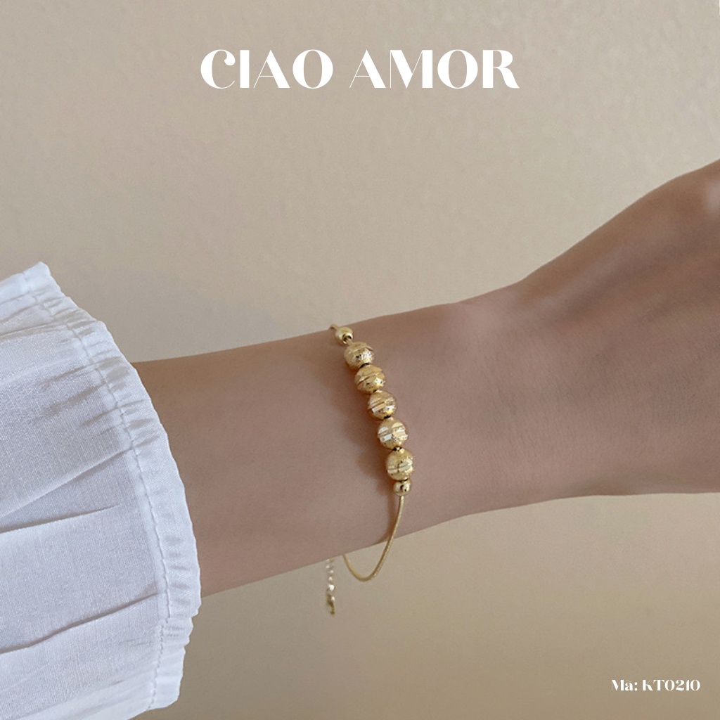 Set dây chuyền nữ, vòng tay nữ nhiều hạt tròn Trang sức Ciao Amor - KT0210