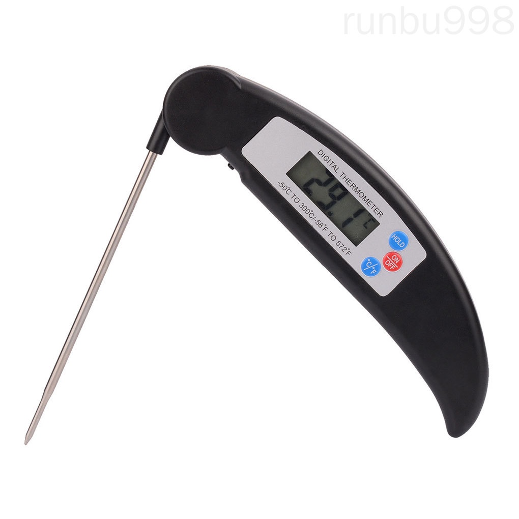 Nhiệt Kế Đo Nhiệt Độ Thức Ăn Bằng Thép Không Gỉ Abs Kỹ Thuật Số Có Thể Gập Lại Tiện Dụng Cho Nhà Bếp Runbu998