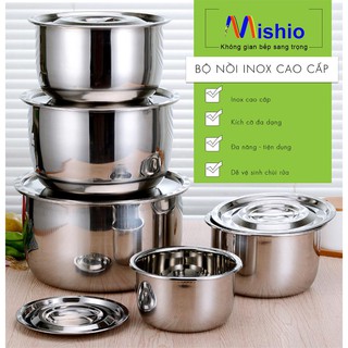 Bộ 5 nồi inox cao cấp mishio 2018