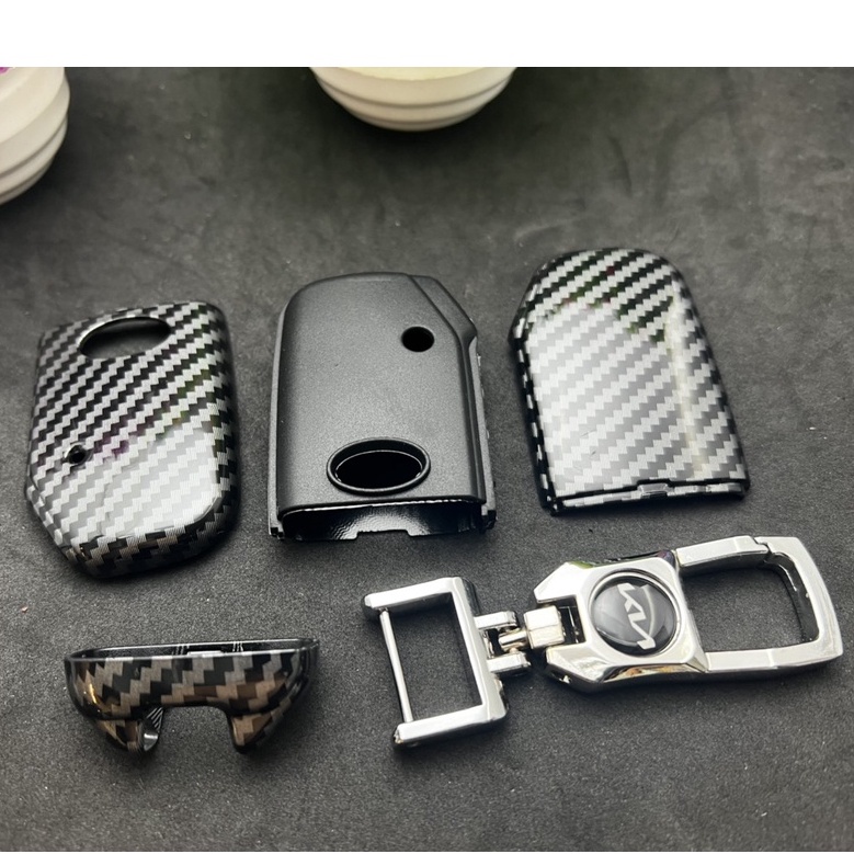Ốp các bon-Bọc khóa các bon Cerato 2019+ K3 2022, Sorento New loại chìa 3 nút 4 nút bấm cạnh