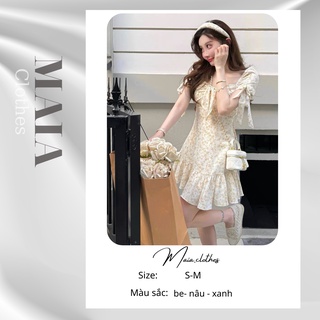 Váy hoa tơ 2 lớp váy nữ hoa nhí vintage VayhoatoV2510 Maia.clothes