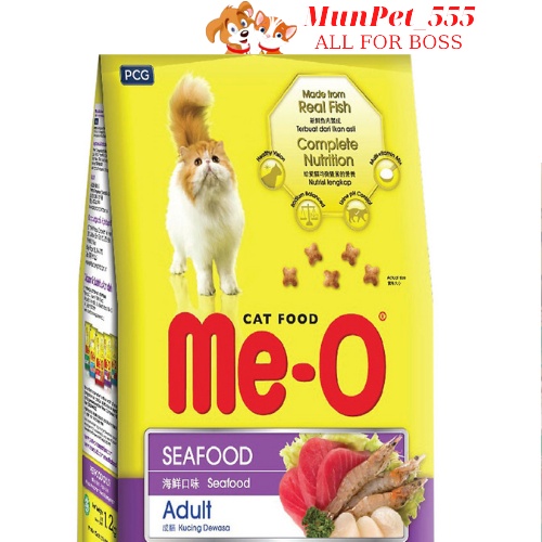Combo 5 gói thức ăn mèo 350g vị hải sản ME-O Cat Seafood Flavor nhập khẩu thái lan