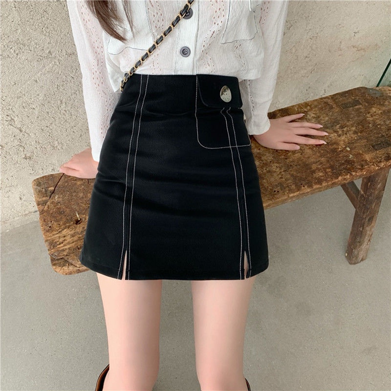 Chân váy ngắn chữ A chỉ nổi đơn giản đẹp sang trọng vô cùng tôn dáng Mely's Fashion CV09
