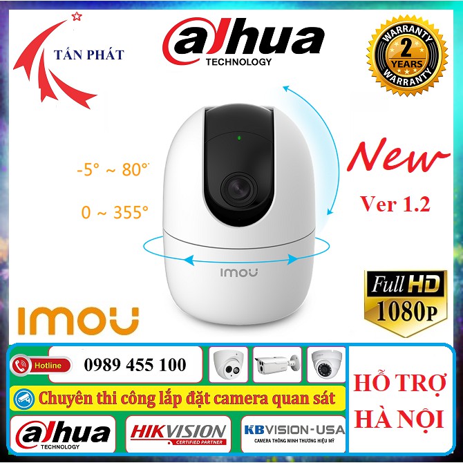 Camera IP 2M 4M WIFI (XOAY 360) IMOU Ranger2 A42P  A22EP  Trong Nhà  Độ Nét Cao 1080P FullHD C22EP F22p