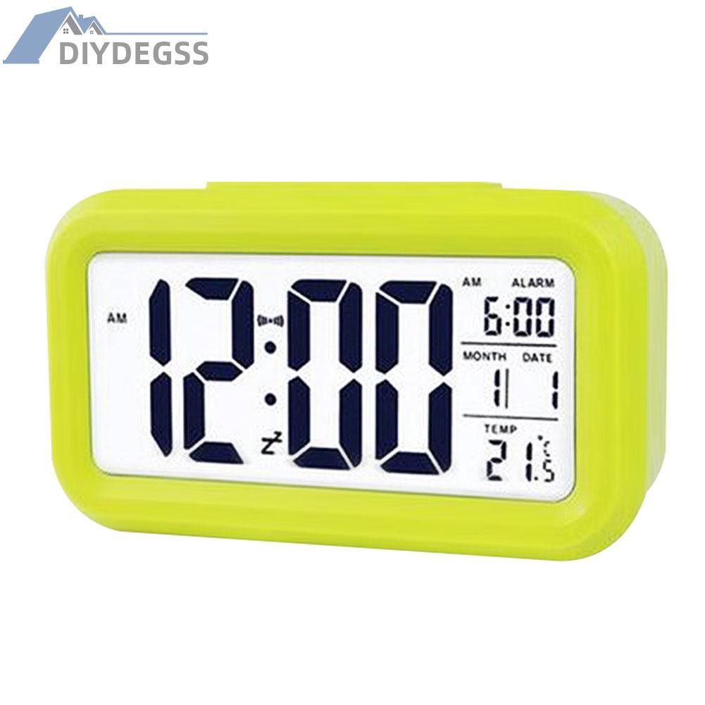 Temperature Alarm Clock LED Digital Backlight Calendar Snooze Mute Clock