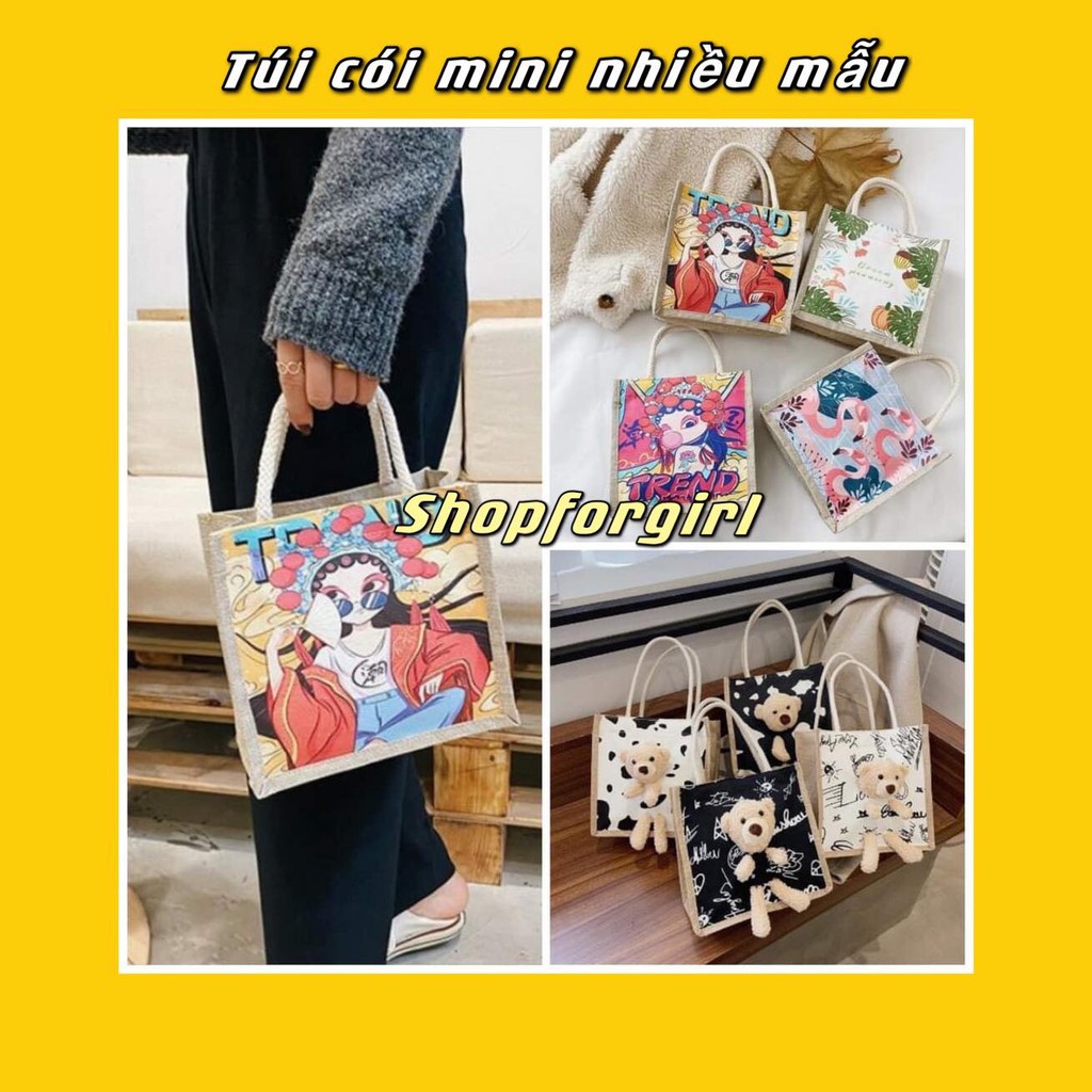 CÓ SẴN - Túi cói mini nhiều hình -shopforgirl