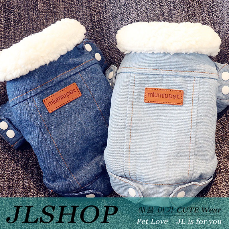 Áo khoác denim thiết kế thời trang cho thú cưng a2905