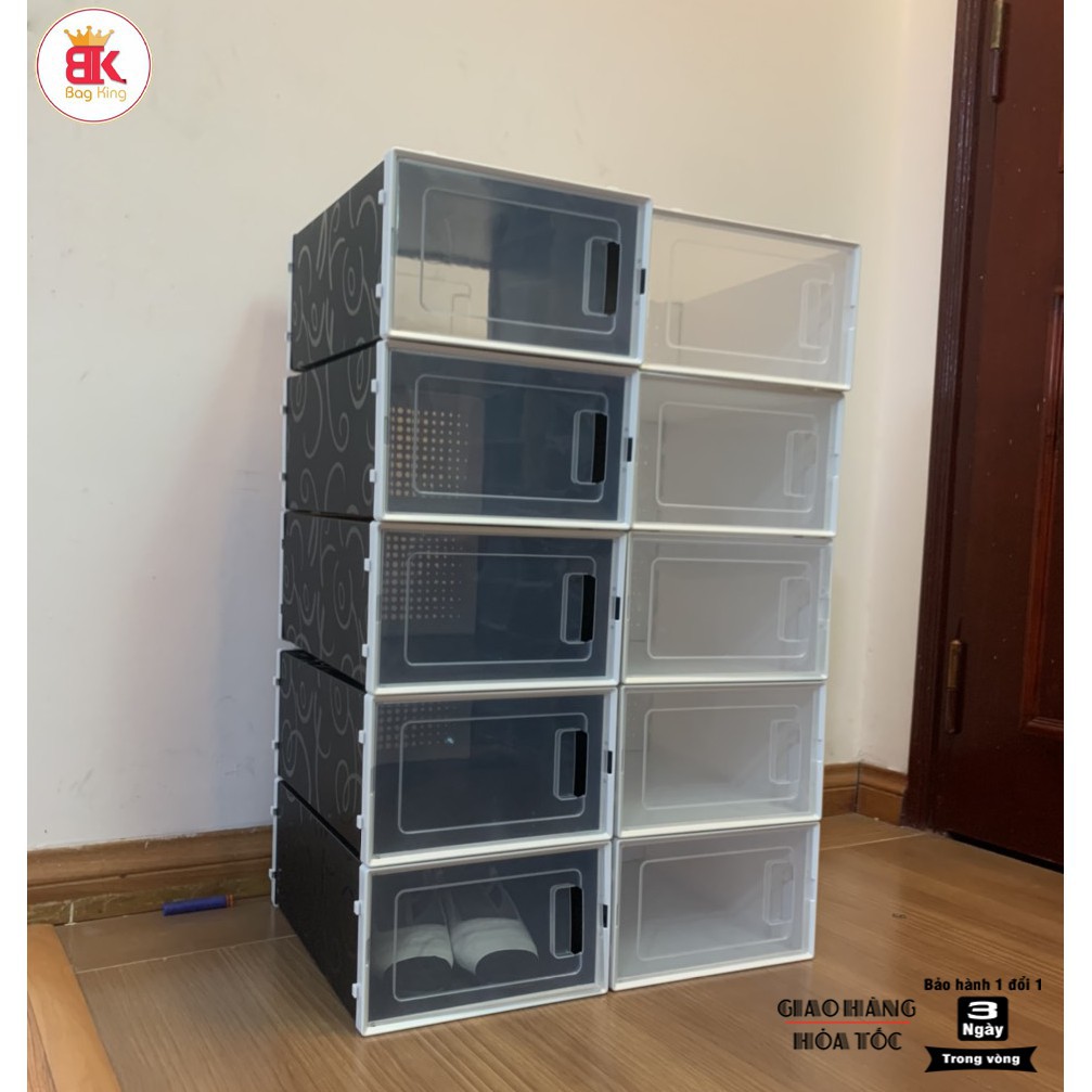 Hộp Đựng Giày Cao Cấp Nhựa Cứng Lắp Ghép Mẫu Mới( nắp ngang)