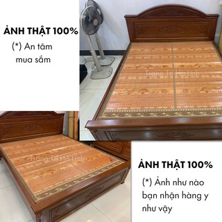 Chiếu trúc tăm vân gỗ đế lụa loại đẹp