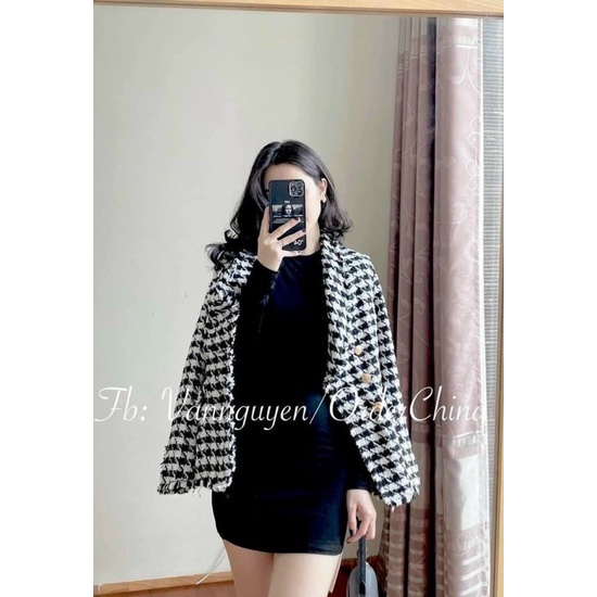 Set váy body kèm áo khoác dạ kẻ ziczac siêu hot hit | BigBuy360 - bigbuy360.vn