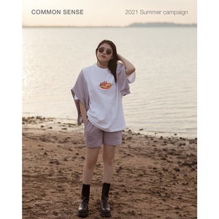 COMMON SENSE-áo thun in campfire unisex dày dặn