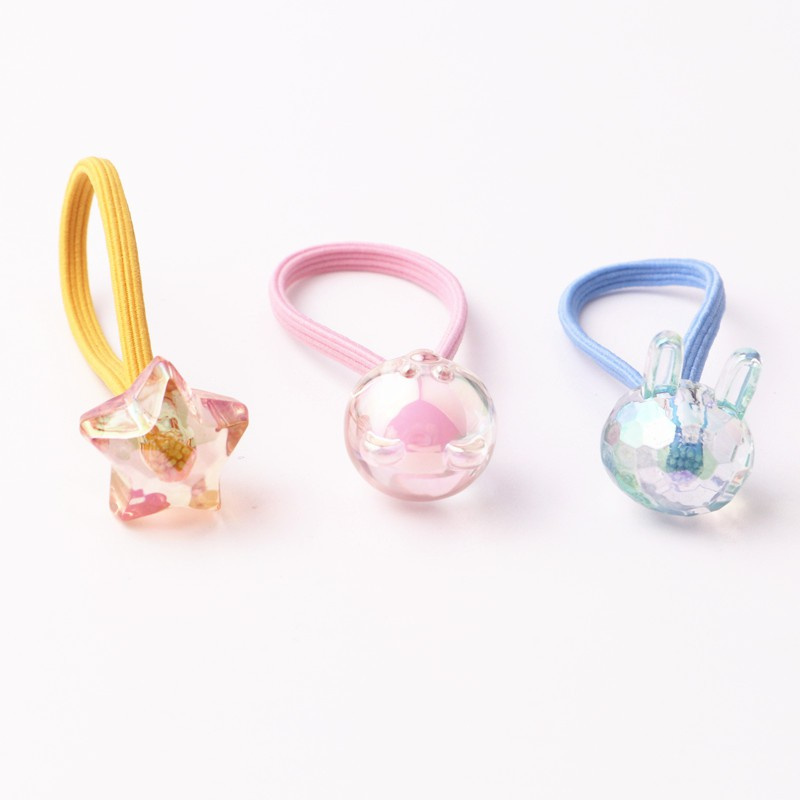 Bộ 3 dây buộc tóc màu đơn giản co giãn dành cho bé gái