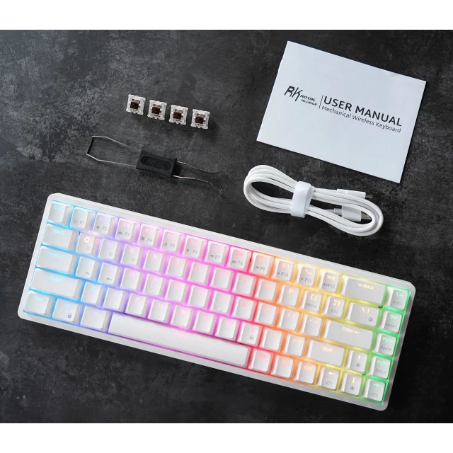 RK G68 RGB HOTSWAP - Bàn phím cơ không dây Royal Kludge RK G68 Bluetooth 5.1 và Wireless 2.4G - Chính Hãng