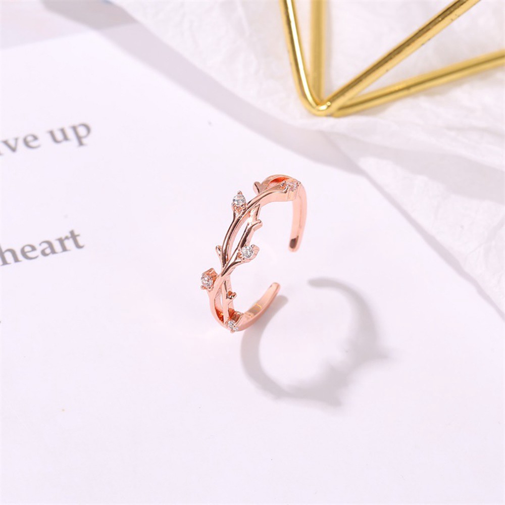 Nhẫn Hở Hình Cành Cây Đính Đá Thời Trang Cho Nữ