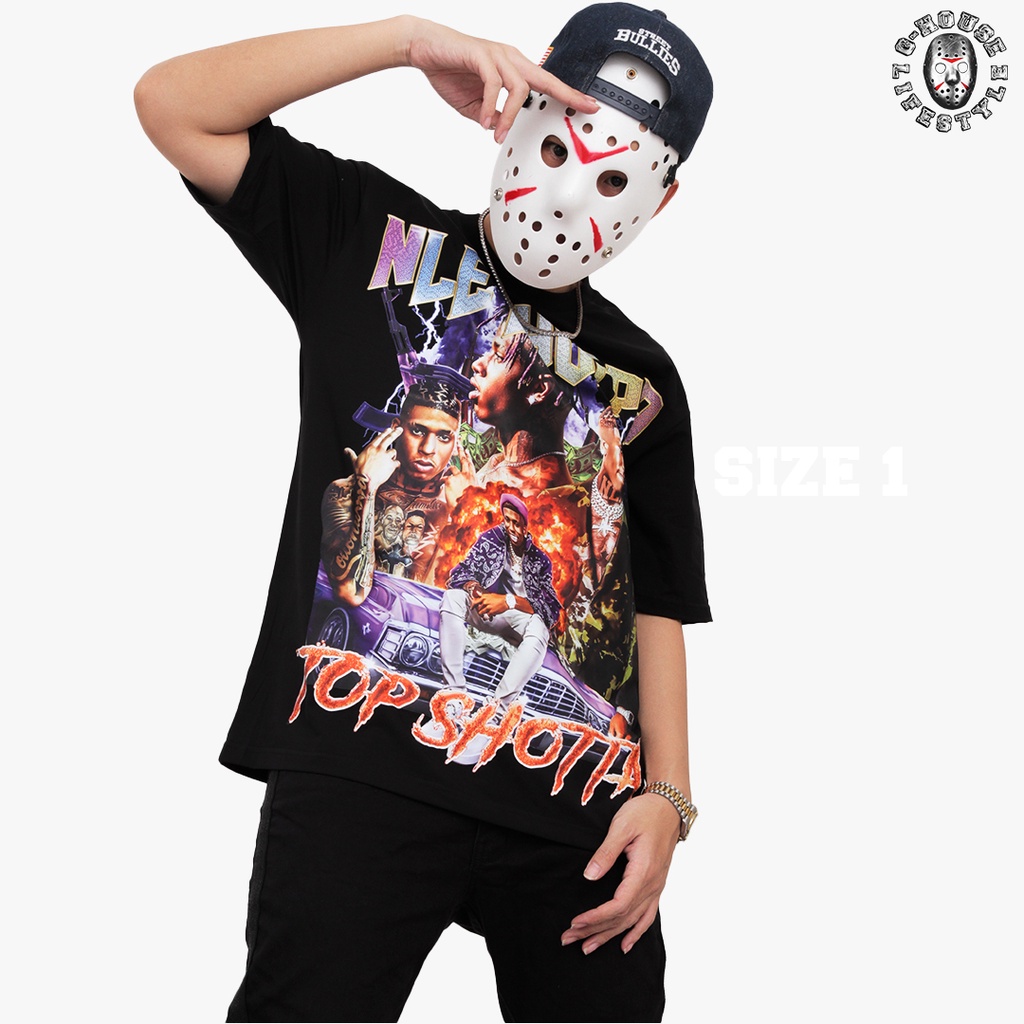 Áo Thun Rapper NLE Choppa Oversize Phong Cách Hiphop Unisex G-House Lifestyle !