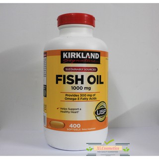 [Mẫu Mới 2020] Viên Uống Fish Oil 1000mg Dầu Cá Kirkland 400 Viên