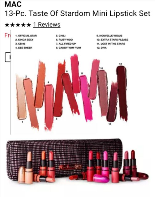 mac taste of stardom mini lipstick set