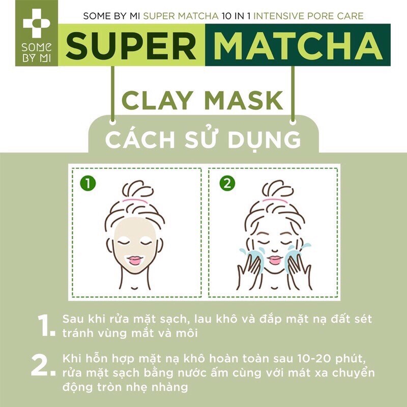 Mặt Nạ Đất Sét Trà Xanh Some By Mi Super Matcha 100g Nhập Khẩu Chính Hãng