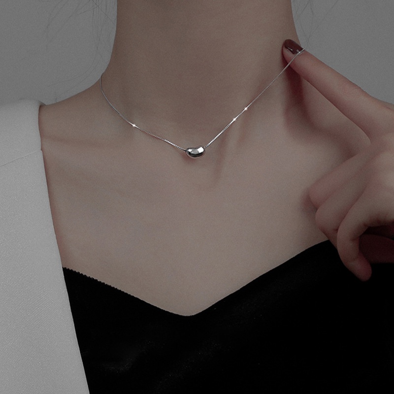 Vòng Cổ choker Bằng Thép Titan Đính Hạt Đậu acacia Đơn Giản Cá Tính