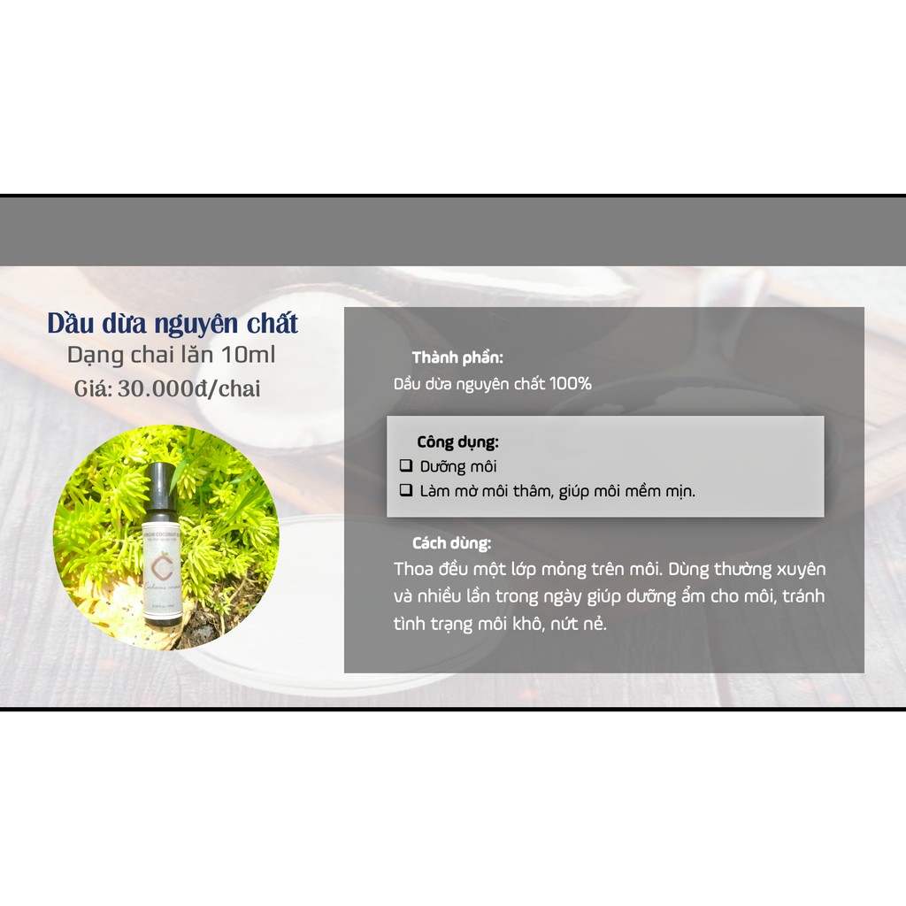 Dầu dừa dưỡng môi - Dầu dừa nguyên chất 100%