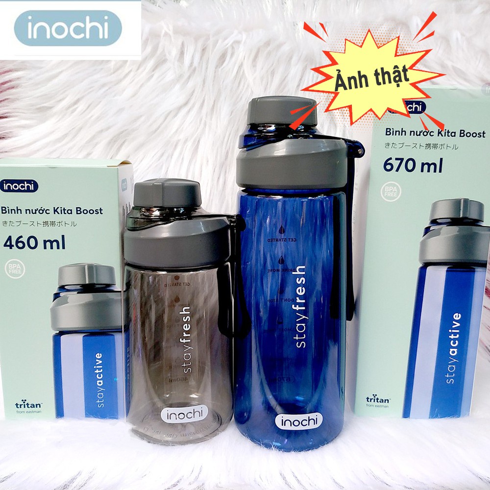 Bình nước, bình đựng nước thể thao tập gym nhựa nguyên sinh kháng khuẩn Ag+ cao cấp Kita Boost 670ml | BigBuy360 - bigbuy360.vn