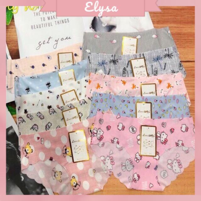 Sét 10 Quần Lót Đúc Su Thông Hơi Lượn Sóng Hình Cute (10Q)