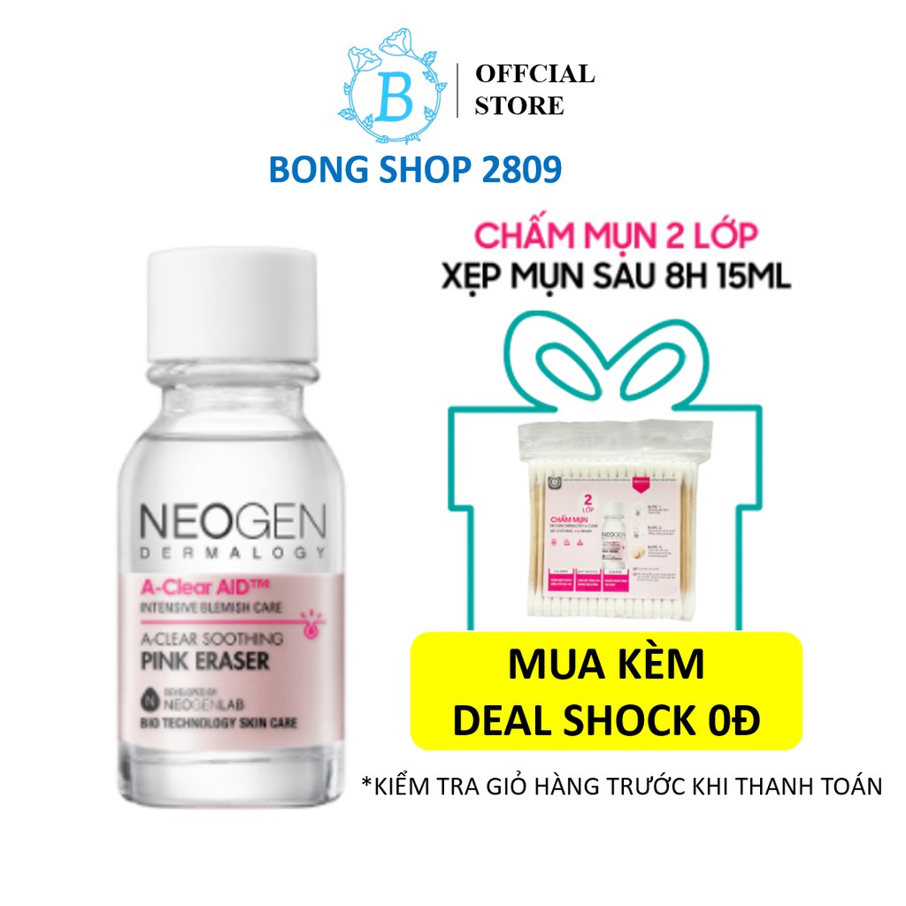 Chấm Mụn Neogen 2 Lớp Xẹp Mụn Sau 4H Dermalogy A-Clear Aid Soothing Pink Eraser 15ml