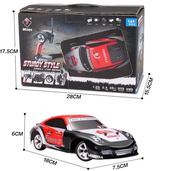 Xe điều khiển Wltoys XK K989 1/28 2.4G 4WD Brushed RC Car Touring Car tốc độ 35km/k ô tô drift mini K 989 khung kim loại