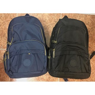 Balo Kipling Vải Dù Dây Kéo Màu Đồng