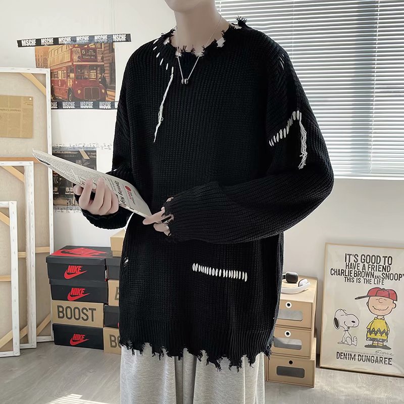 Áo len dài tay cổ tròn thiết kế thời trang Hàn Quốc dành cho nữ