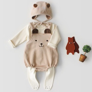 body yếm mũ + áo dài tay cho bé (0-6 tháng)
