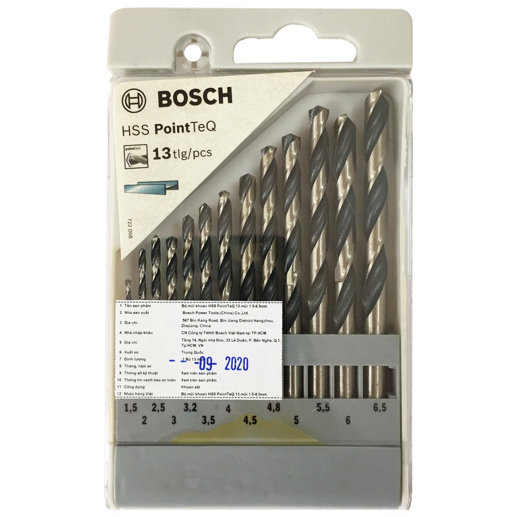 Bộ 13 mũi khoan sắt Bosch HSS PointTeQ 2608577349