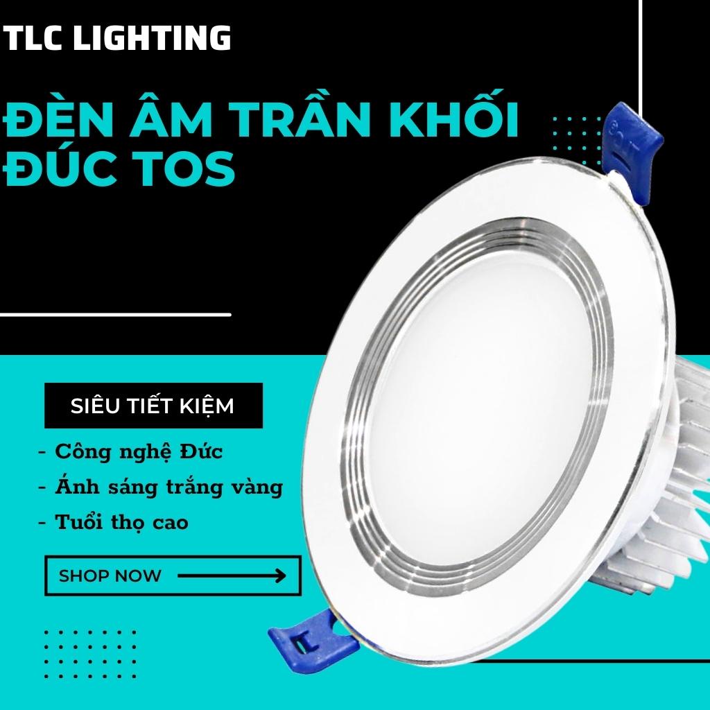 Đèn Led âm trần, Âm trần khối đúc TOS viền bạc có ánh kim tính Thẩm Mỹ Cao, Tuổi Thọ Cao - BẢO HÀNH 2 NĂM UY TÍN