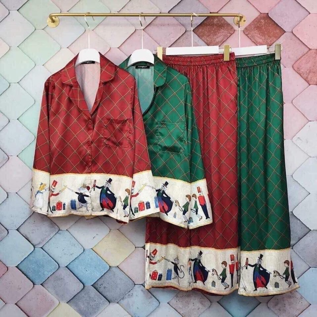 [FREE SHIP] Đồ Ngủ Nữ🌸Đồ Bộ Pijama Lụa Tay Dài Họa Tiết Chất Liệu Satin | BigBuy360 - bigbuy360.vn