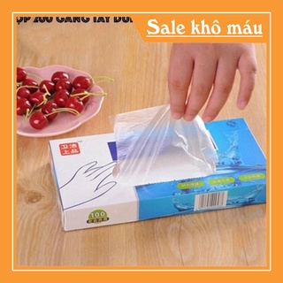 Hộp 200 găng tay nilong chế biến thực phẩm găng tay dùng 1 lần triquang397
