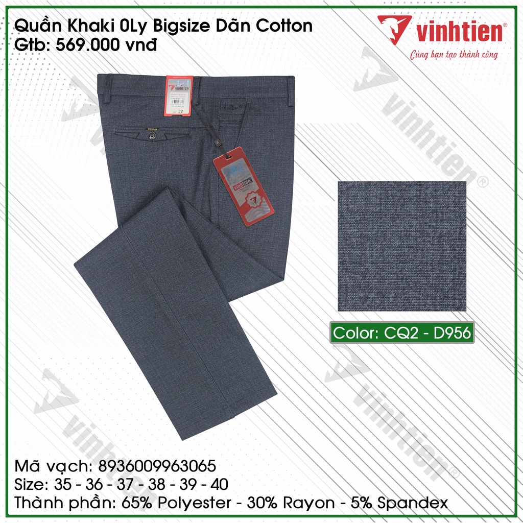 Quần Kaki 0ly Vải Dãn 4 Chiều Sai Đại (BigSize) Vĩnh Tiến 569