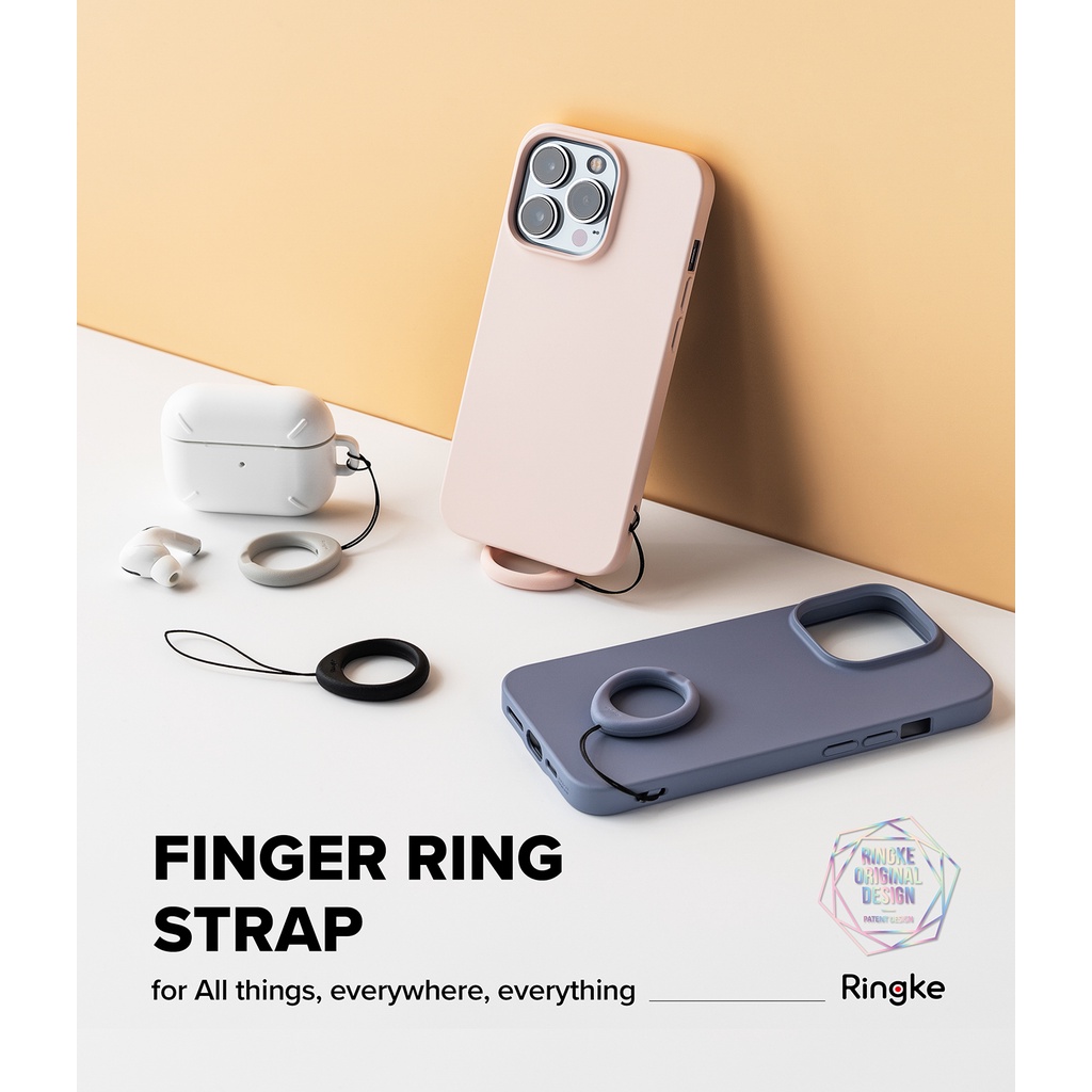 Dây buộc ốp điện thoại RINGKE bằng silicone cầm tay chống trượt cho chìa khóa/ máy ảnh